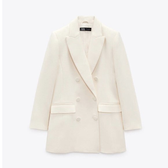 ZARA DOUBLE BREASTED LONG BLAZER COAT JACKET & TROUSERS - Picture 5 of 14